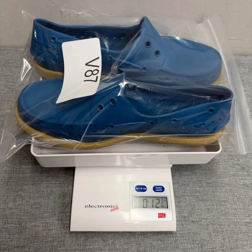 Native Shoes Howard Men 9 Blue EVA Perforated Slip On Water Boat Shoes Gum Sole